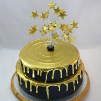 Drip Cake - Gold Drip and Stars Cake (D)